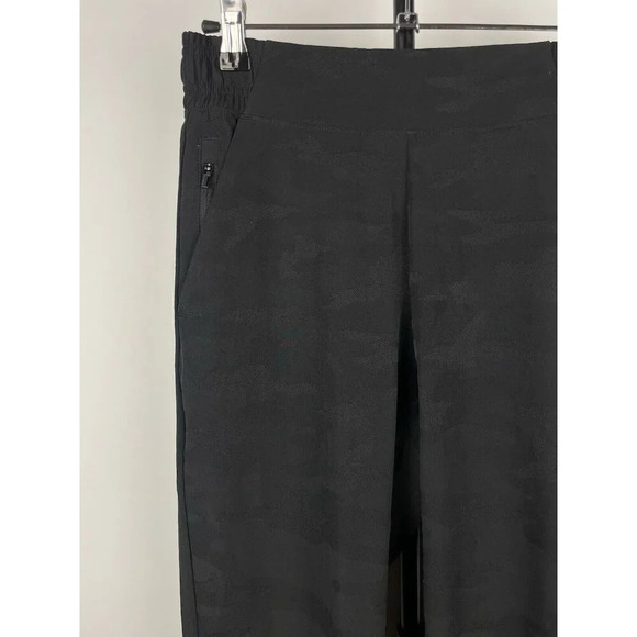 Athleta Women's Black Brooklyn Camo Lux Jacquard Stretch Pull On Jogger Pants 0 - Picture 2 of 8